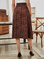 Split Thigh Leopard Print Skirt