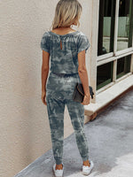Camo Print Batwing Sleeve Jumpsuit