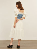 100% COTTON PUFF SLEEVE DRESS & BANDEAU