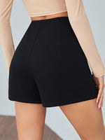 Double Breasted Fold Pleated Shorts