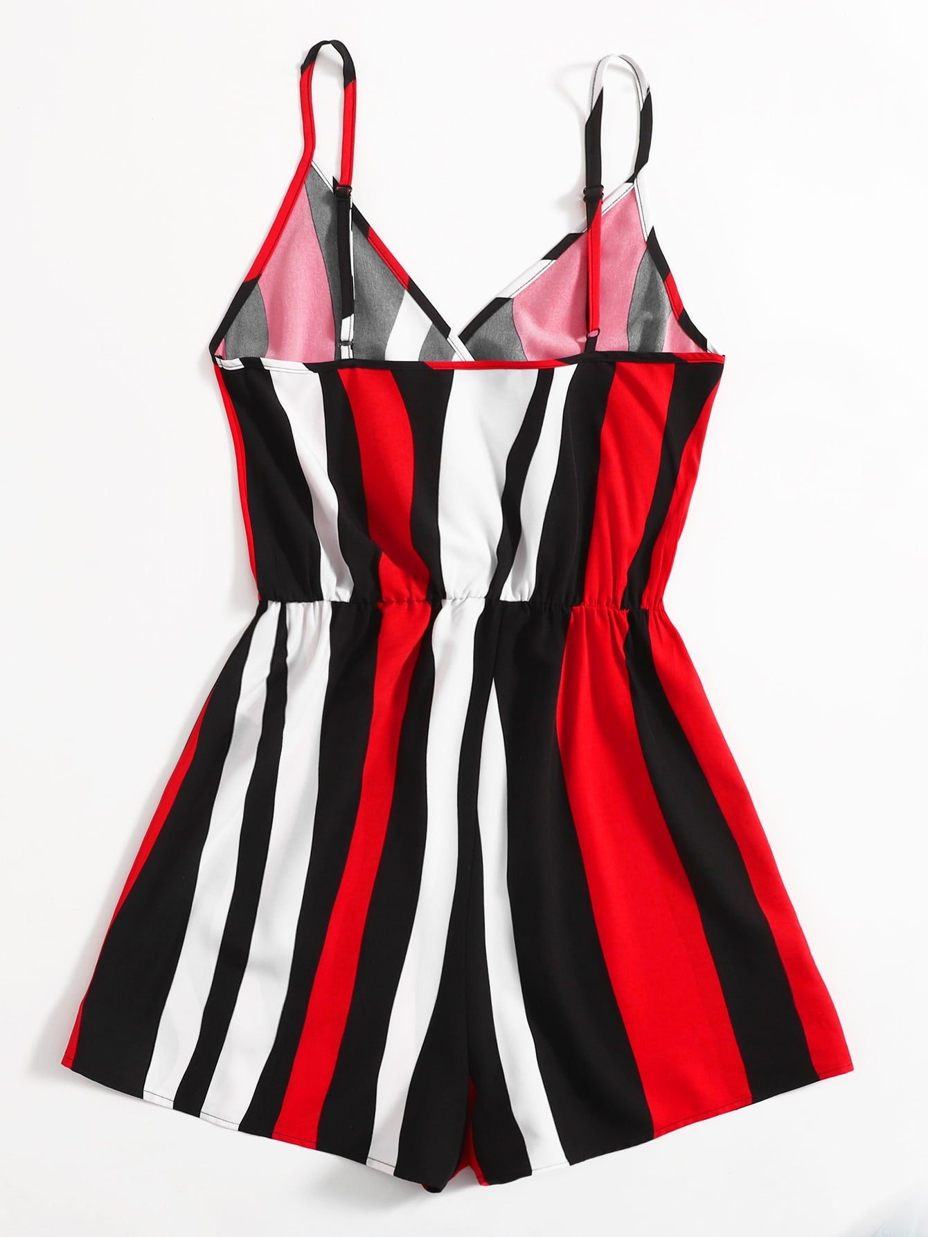 Colorblock Striped Cami Romper