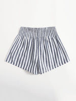 Shirred Waist Striped Shorts