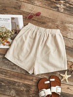 Knot Front Solid Shorts