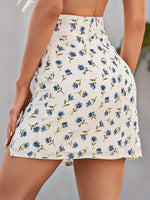 Floral Split Hem Bodycon Skirt