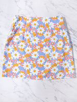 Floral Split Hem Zipper Skirt