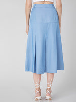 VISCOSE PLEATED SLIT SKIRT