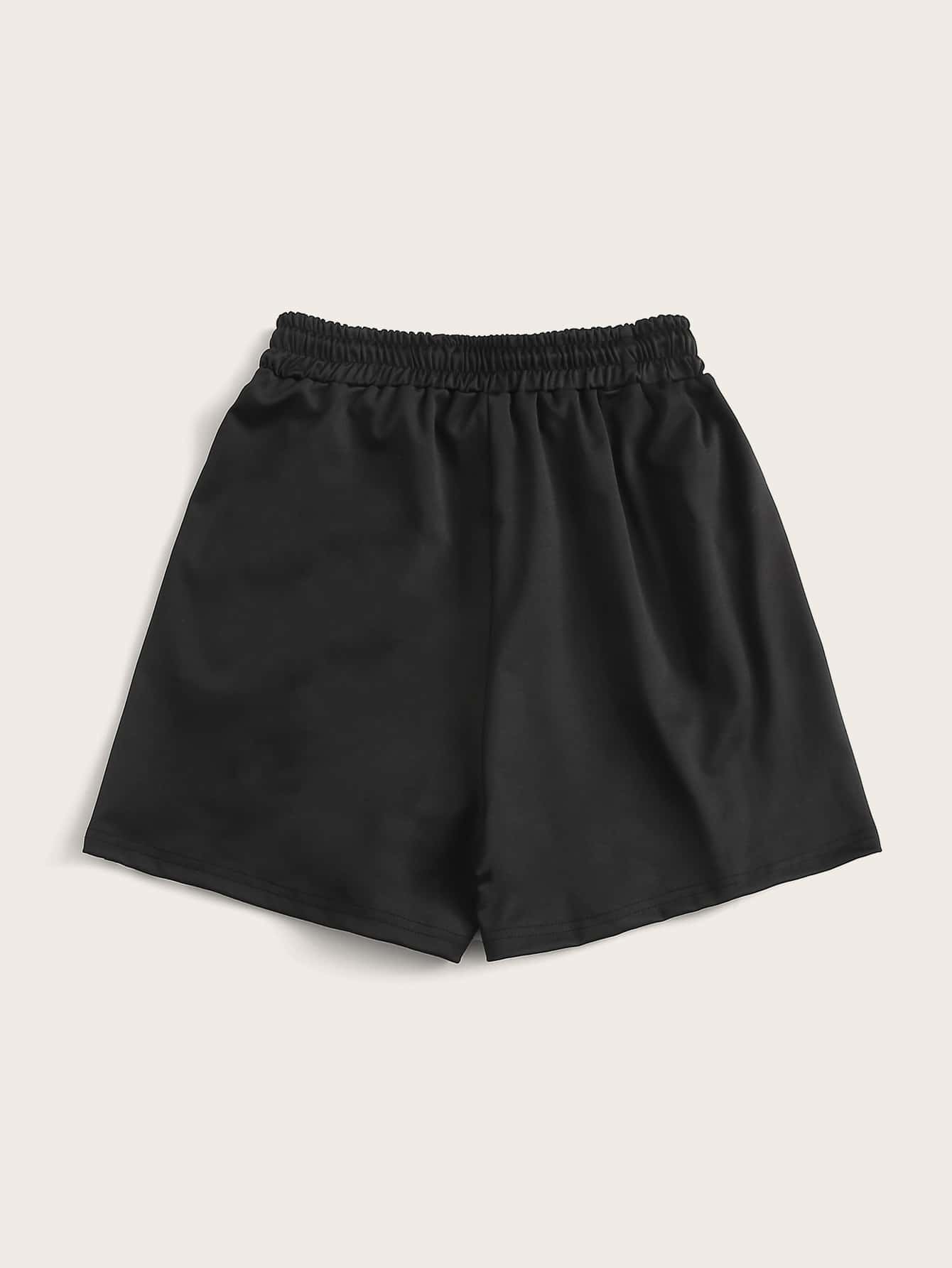 Striped Side Drawstring Track Shorts