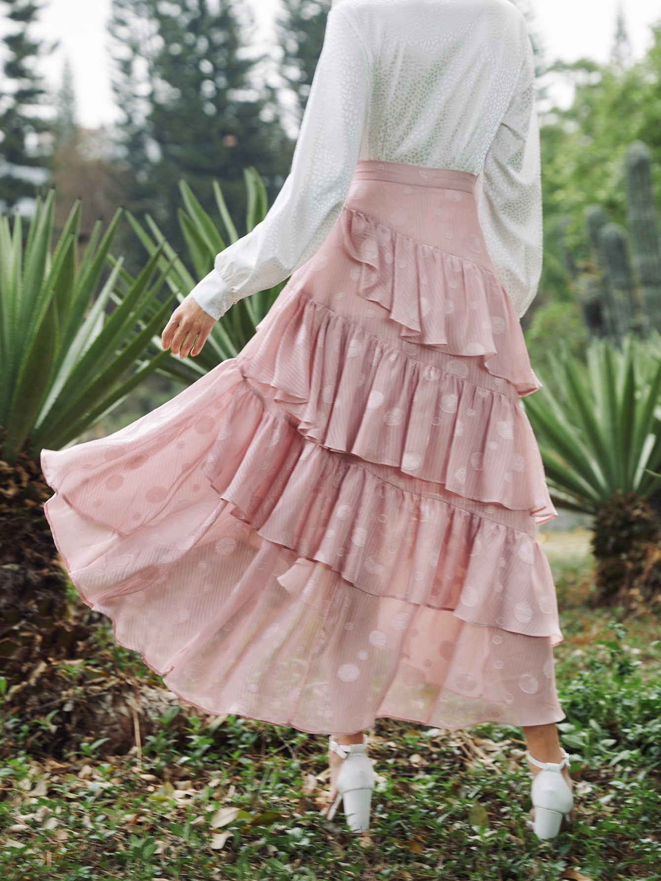 Layered Ruffle Trim Skirt