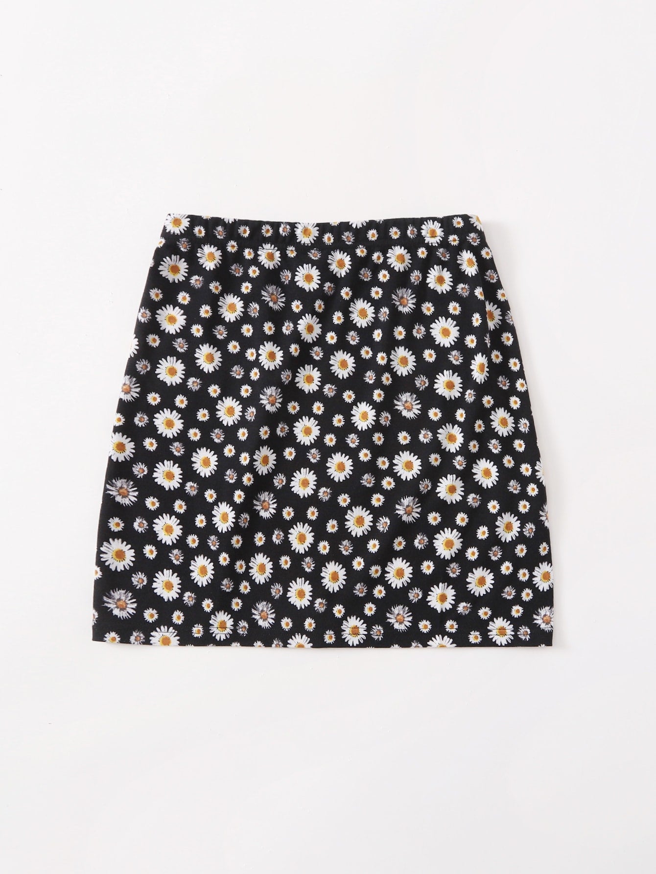 Slit Hem Daisy Floral Skirt