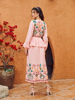 Floral Embroidered Keyhole Combo Dress