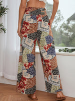 Ditsy Floral Patchwork Wide Leg Pants