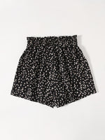 Ditsy Floral Belted Paper Bag Waist Shorts