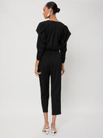 TEXTURED TIE FRONT JUMPSUIT & CAMISOLE