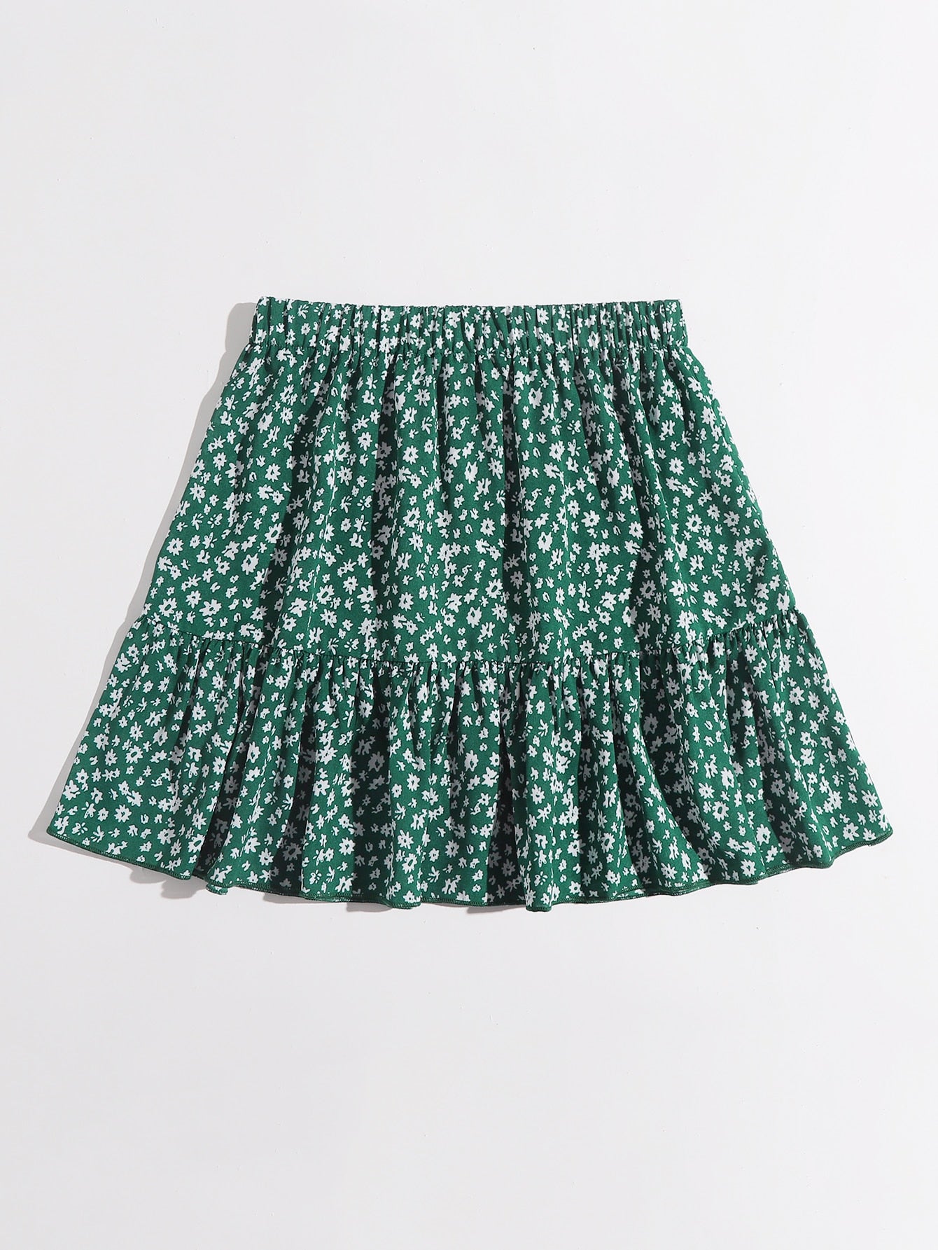 Ditsy Floral Ruffle Hem Skirt