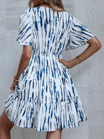 Knot Front Allover Print A-line Dress