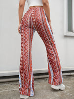 Floral Print Flared Leg Pants
