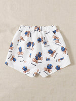 Bear Graphic Drawstring Waist Shorts