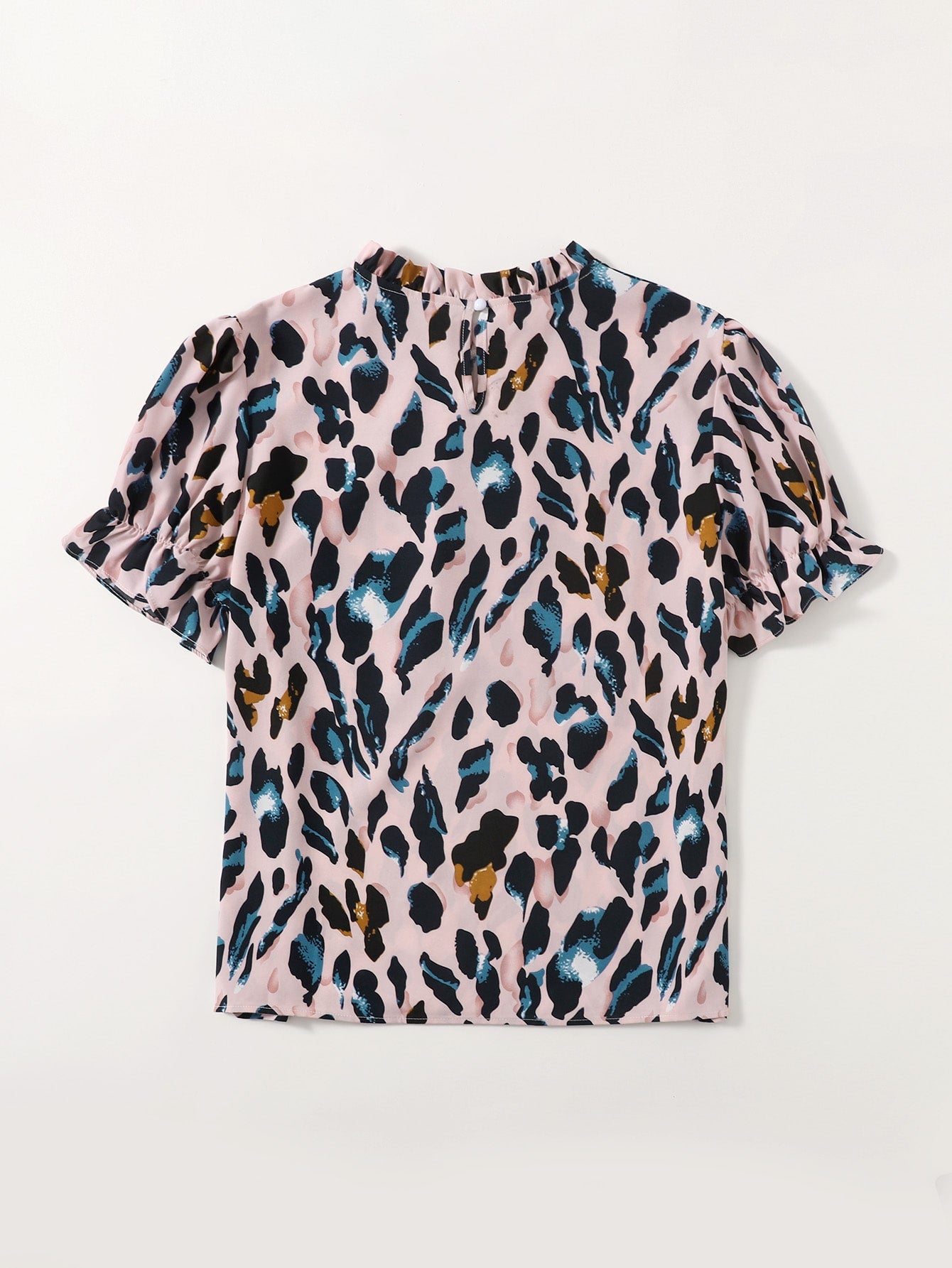 Plus Frill Neck Allover Print Blouse