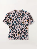 Plus Frill Neck Allover Print Blouse