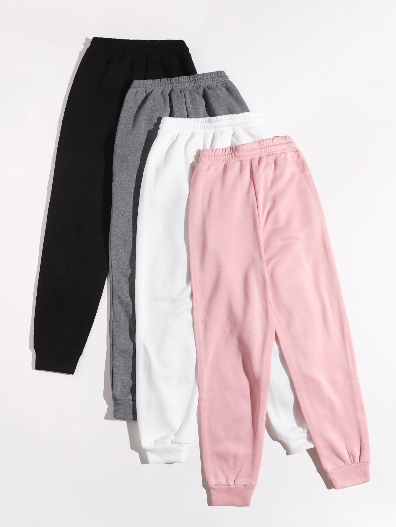 4pcs Drawstring Waist Thermal Lined Sweatpants