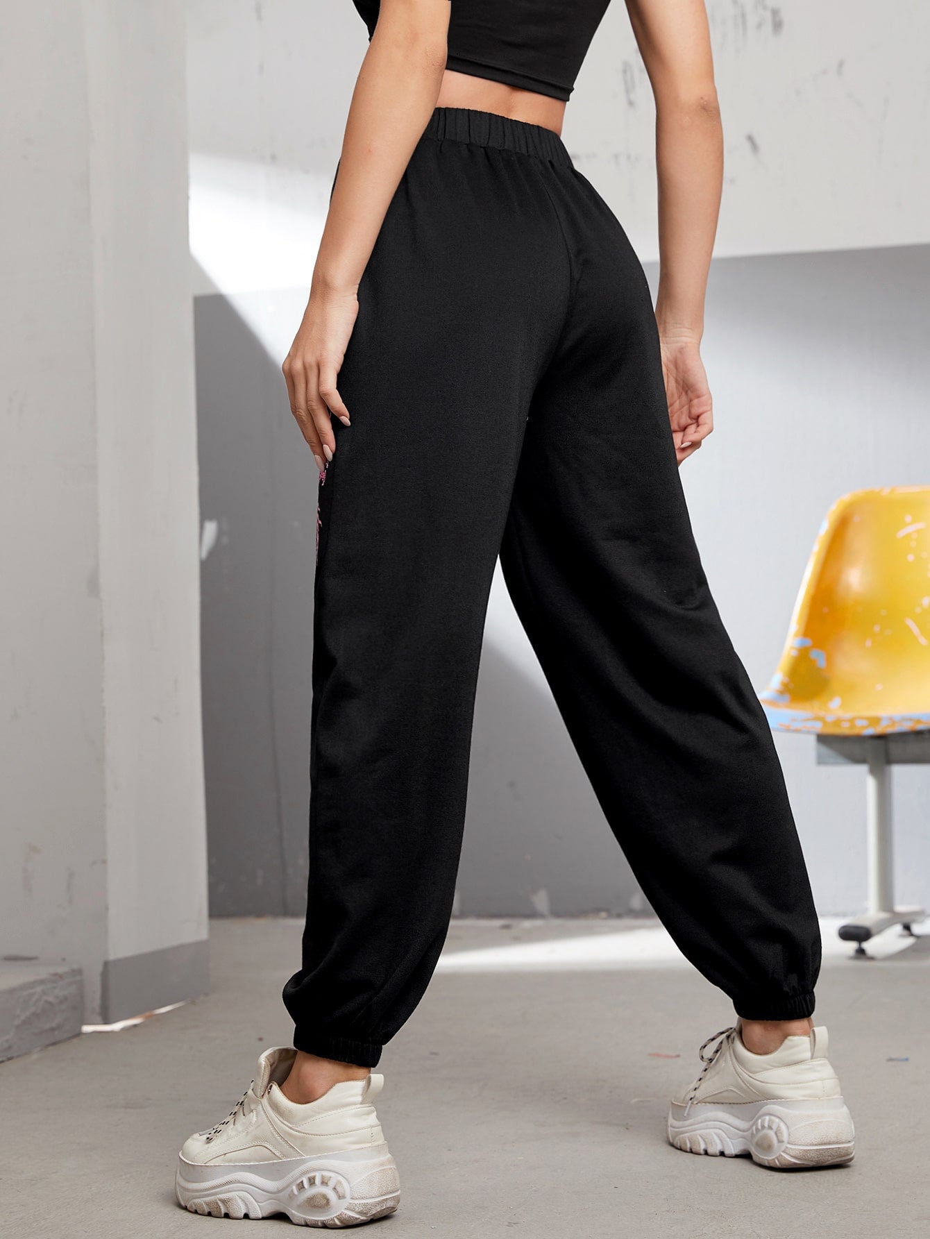 Dragon Graphic Tapered Sweatpants