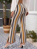 Striped Flare Leg Pants