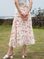 Floral Print High Waist Skirt
