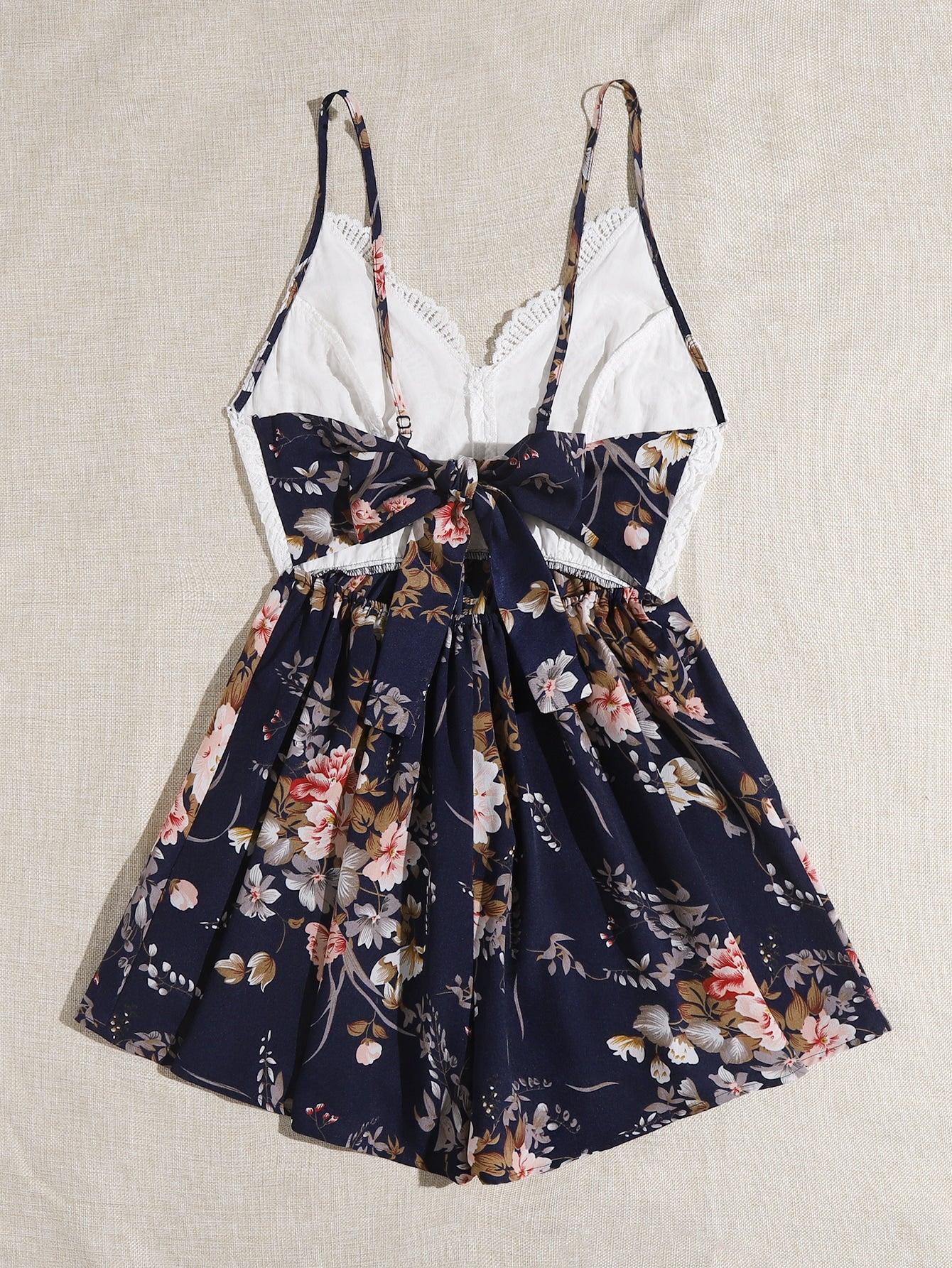 Floral Panel Cami Romper