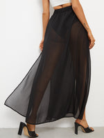 High Split Mesh Sheer Skirt