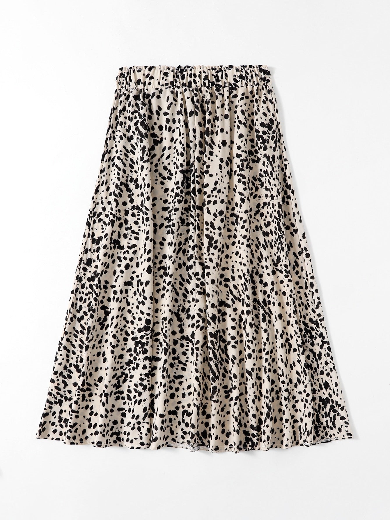 All Over Print Elastic Waist Skirt