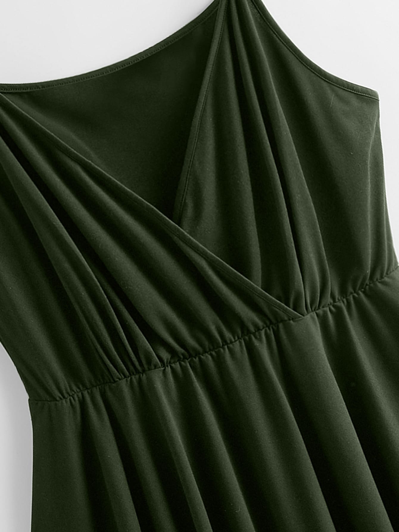 Plus Surplice Front Dip Hem Cami Top