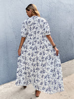 Allover Floral Notched Neck Dress