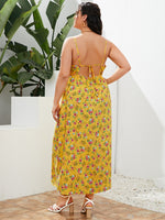 Plus Floral Split Hem Cami Dress