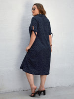 Plus Polka Dot Self Tie Shirt Dress