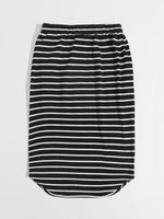 Knot Waist Slant Pocket Striped Skirt