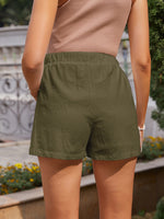 Dual Pocket Drawstring Waist Shorts