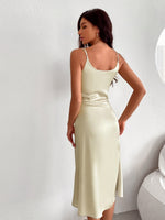 Solid Surplice Front Cami Dress