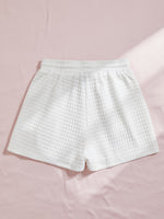Drawstring Waist Textured Knit Shorts
