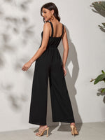Button Front Solid Jumpsuit