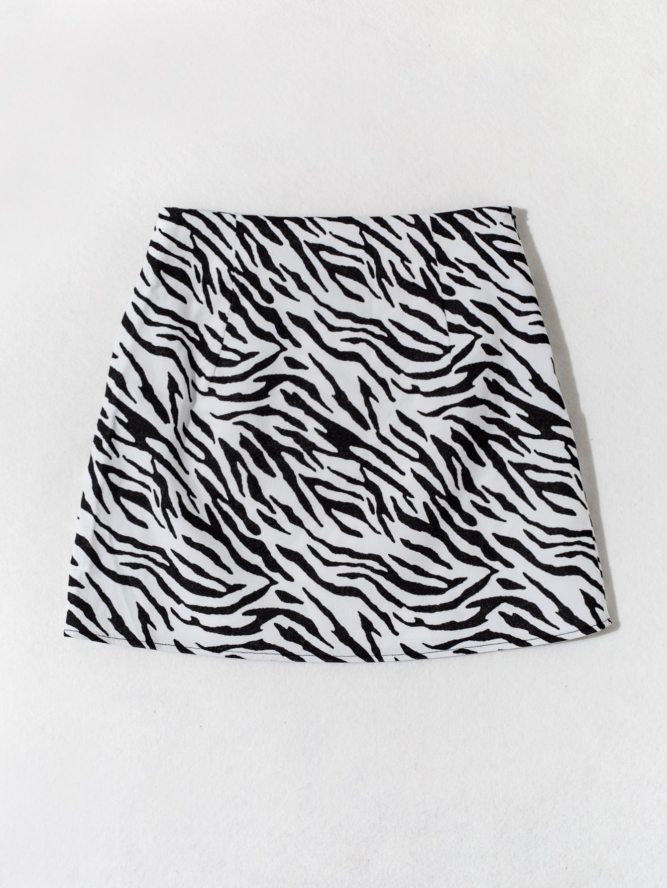 Plus Zebra Stripe Split Hem Skirt