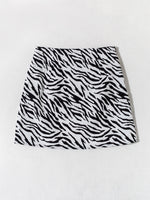 Plus Zebra Stripe Split Hem Skirt