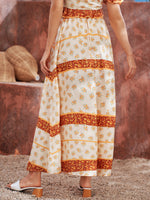 Allover Floral Print Flare Skirt