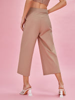 Solid Wide Leg Cropped Pants