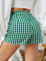 Zipper Side Gingham Shorts