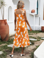 Graphic Ruffle Hem Cami Dress