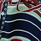 Scarf Print Button Front Three Quarter Length Sleeve Collar Flared High Waist Midi Dress