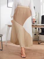 Plus Colorblock Pleated Skirt
