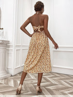 Ditsy Floral Print Tie Back Halter Dress