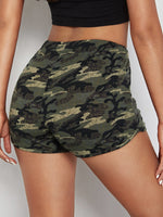 Camo Print Track Shorts