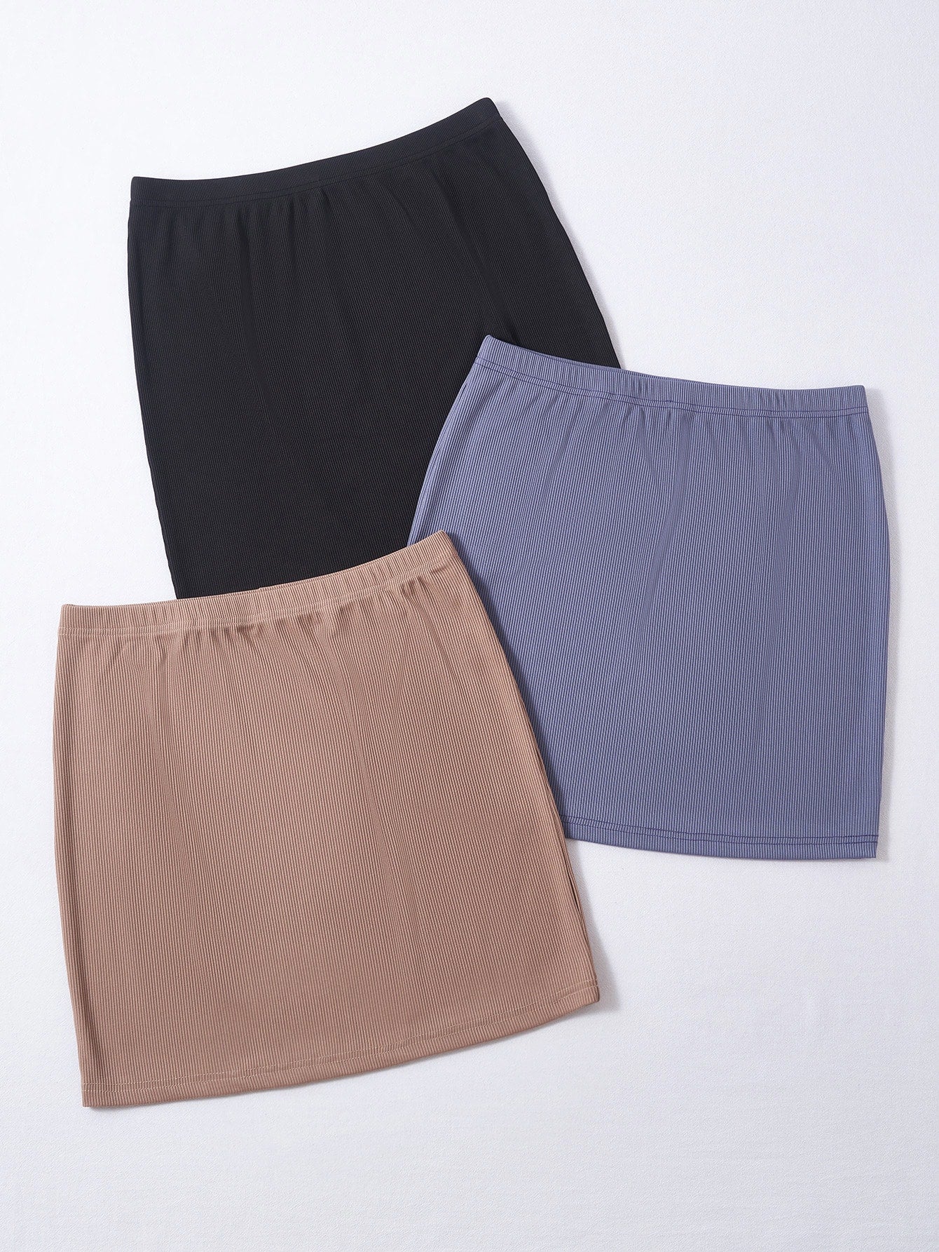 3Pcs Solid Skirt